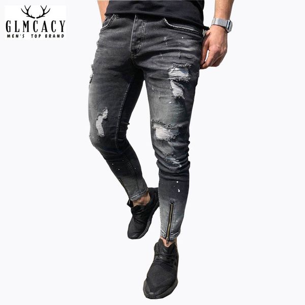 men's ripped skinny distressed destroyed slim fit stretch jeans fit zipper jeans with holes zipper knee patch denim pants, Blue
men's ripped skinny distressed destroyed slim fit stretch jeans fit zipper jeans with holes zipper knee patch denim pants, Blue