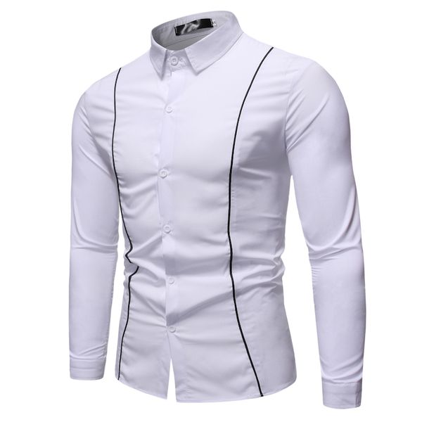 men's long-sleeved shirt solid color shirt, men's fashion simple design, White;black
men's long-sleeved shirt solid color shirt, men's fashion simple design, White;black