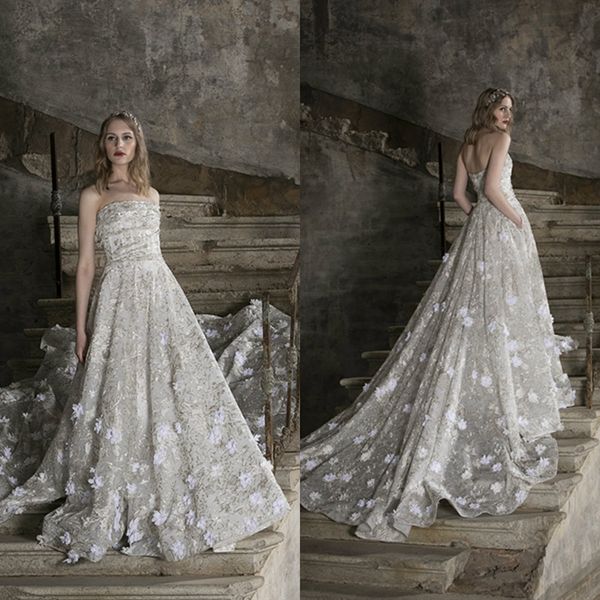 tony ward 2020 wedding dresses sweetheart 3d lace appliques bridal gowns custom made lace-up back sweep train a line wedding dress, White
tony ward 2020 wedding dresses sweetheart 3d lace appliques bridal gowns custom made lace-up back sweep train a line wedding dress, White