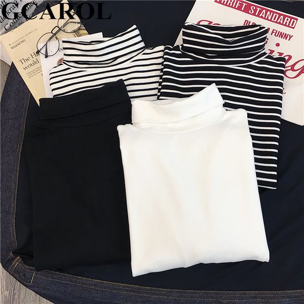 turtleneck striped full sleeve t-shirt stretch basic drop shoulder undershirt render unlined upper garment pullover, White
turtleneck striped full sleeve t-shirt stretch basic drop shoulder undershirt render unlined upper garment pullover, White