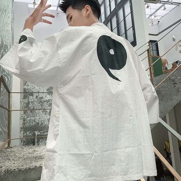 men's casual shirts men three quarter sleeve shirt chinese style open stitch fashion streetwear summer thin high street oversize outwe, White;black
men's casual shirts men three quarter sleeve shirt chinese style open stitch fashion streetwear summer thin high street oversize outwe, White;black