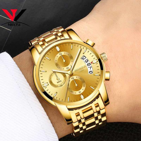 nibosi 2019 watches men chronograph men sports watches waterproof full steel quartz men's watch relogio masculino, Slivery;brown 
nibosi 2019 watches men chronograph men sports watches waterproof full steel quartz men's watch relogio masculino, Slivery;brown