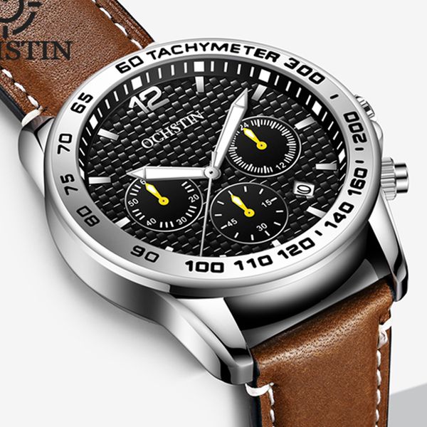 reloje hombre men watch genuine leather chronograph quartz watches men waterproof business clock relogio masculino, Slivery;brown
reloje hombre men watch genuine leather chronograph quartz watches men waterproof business clock relogio masculino, Slivery;brown