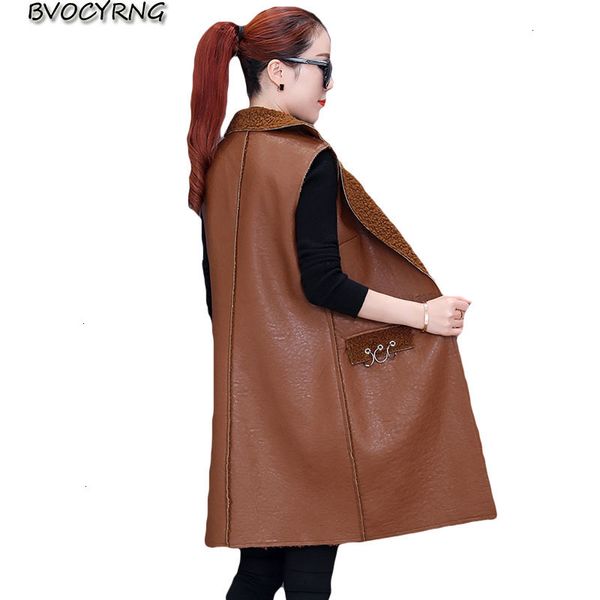 fashion leather plus velvet thick leather vest 2019 autumn female medium length smart sleeveless casual women's coat, Black;white
fashion leather plus velvet thick leather vest 2019 autumn female medium length smart sleeveless casual women's coat, Black;white