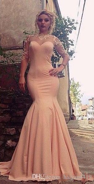 peach pink half sleeves evening dresses jewel neck illusion mermaid lace appliques sheer back with button, Black;red
peach pink half sleeves evening dresses jewel neck illusion mermaid lace appliques sheer back with button, Black;red