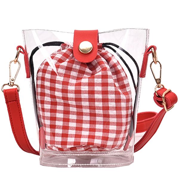 new korean version of the wild bucket transparent bag popular lattice jelly package messenger bag
new korean version of the wild bucket transparent bag popular lattice jelly package messenger bag