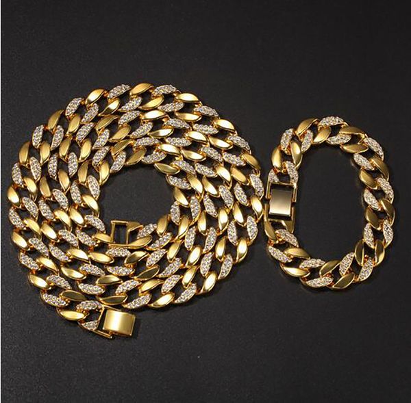 mens gold iced out 30inch cuban chain and 8inch bracelet set hip hop jewelry whosales trendy rapper singer fashion 2pcs set, Silver
mens gold iced out 30inch cuban chain and 8inch bracelet set hip hop jewelry whosales trendy rapper singer fashion 2pcs set, Silver