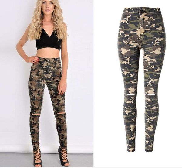 european&american fashion high-waisted camouflage jeans chic women's ripped stretch jeans slim fit pencil pants, Blue
european&american fashion high-waisted camouflage jeans chic women's ripped stretch jeans slim fit pencil pants, Blue