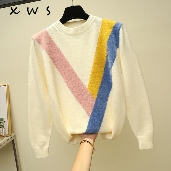 o-neck autumn winter oversized sweater pullover women big size striped knitted sweater casual female lazy, White;black
o-neck autumn winter oversized sweater pullover women big size striped knitted sweater casual female lazy, White;black