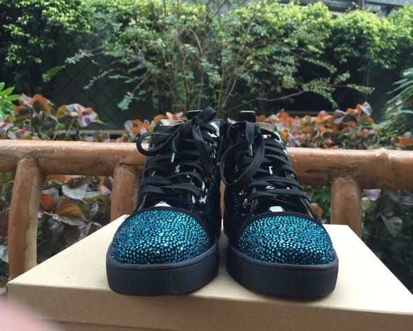 blue rhinestone red bottom sneakers for men and women white shoes blue genuine leather high trainer shoes size 36-46 t18
blue rhinestone red bottom sneakers for men and women white shoes blue genuine leather high trainer shoes size 36-46 t18