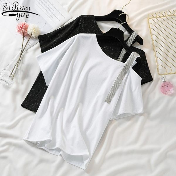 2020 summer short sleeve t-shirt women plus size t shirt fashion female loose skew collar off shoulder blusas shirts 9839, White
2020 summer short sleeve t-shirt women plus size t shirt fashion female loose skew collar off shoulder blusas shirts 9839, White
