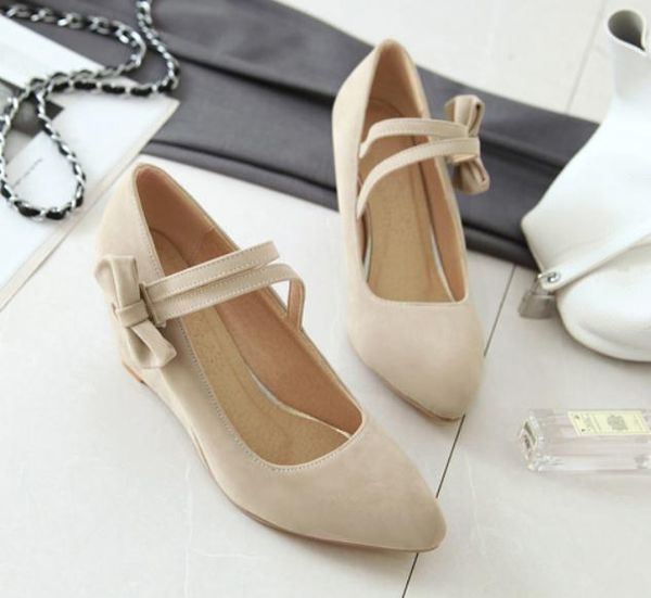 2019 women's shoes in spring and autumn with new style slope heel pointed end suede bowknot@2030, Black
2019 women's shoes in spring and autumn with new style slope heel pointed end suede bowknot@2030, Black