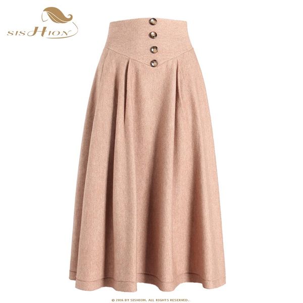 sishion 2019 women winter skirt vd1180 wool knit warm ladies apricot black coffee button swing high waist vintage skirt
sishion 2019 women winter skirt vd1180 wool knit warm ladies apricot black coffee button swing high waist vintage skirt