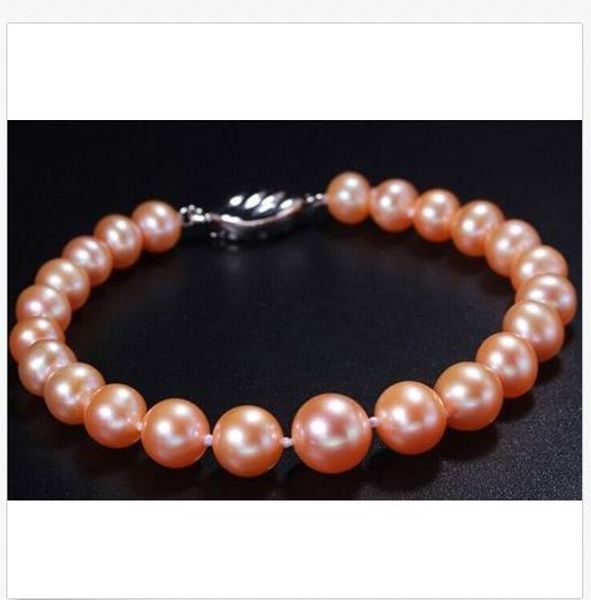 charming 9-10mm south sea gold pink round pearl bracelet 7.5-8inch 925 silver, Black
charming 9-10mm south sea gold pink round pearl bracelet 7.5-8inch 925 silver, Black