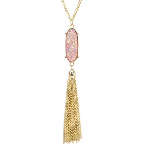 14k gilt tassel pendant necklace resin pendant necklace long tassel sweater necklace women's jewelry birthday gift delivery, Silver
14k gilt tassel pendant necklace resin pendant necklace long tassel sweater necklace women's jewelry birthday gift delivery, Silver