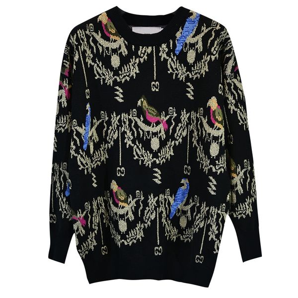 designer same style women wool knitted sweaters 2019 fall winter runway fashion parrot jacquard round neck casual jumpers loose pullover top, White;black
designer same style women wool knitted sweaters 2019 fall winter runway fashion parrot jacquard round neck casual jumpers loose pullover top, White;black