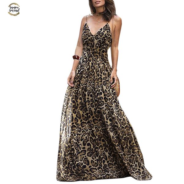 women leopard print long dress v neck spaghetti shoulder straps summer beach dresses 2019 sleeveless casual maxi dress vestidos, Black;gray
women leopard print long dress v neck spaghetti shoulder straps summer beach dresses 2019 sleeveless casual maxi dress vestidos, Black;gray