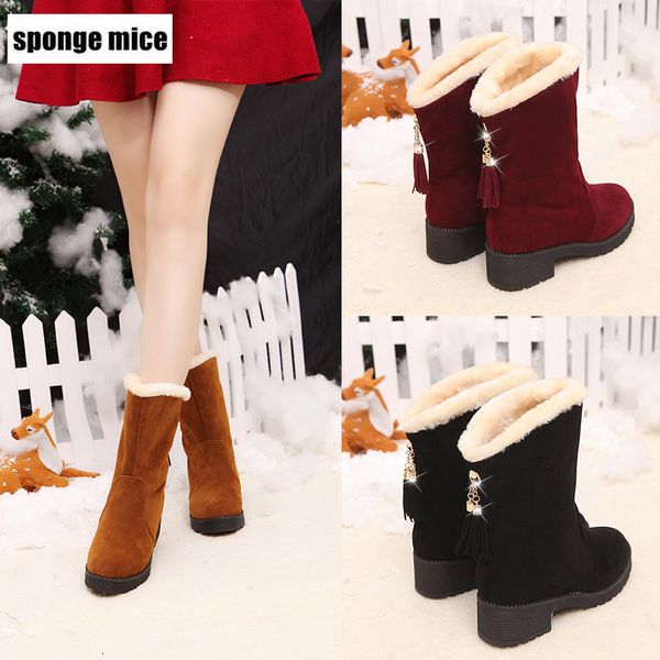 winter flat snow boots female non-slip boots velvet warm cotton shoes with tassels platform combat women short boot, Black
winter flat snow boots female non-slip boots velvet warm cotton shoes with tassels platform combat women short boot, Black