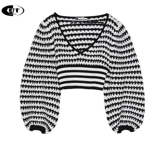 autumn women v neck black white patchwork short sweater ladies basic knitted casual slim high street sweaters chic pullover, White;black
autumn women v neck black white patchwork short sweater ladies basic knitted casual slim high street sweaters chic pullover, White;black