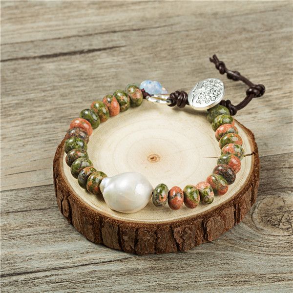 bohemian style natural stone natural real baroque pearl bracelet geniune leather bracelet adjustable length for women, Black
bohemian style natural stone natural real baroque pearl bracelet geniune leather bracelet adjustable length for women, Black