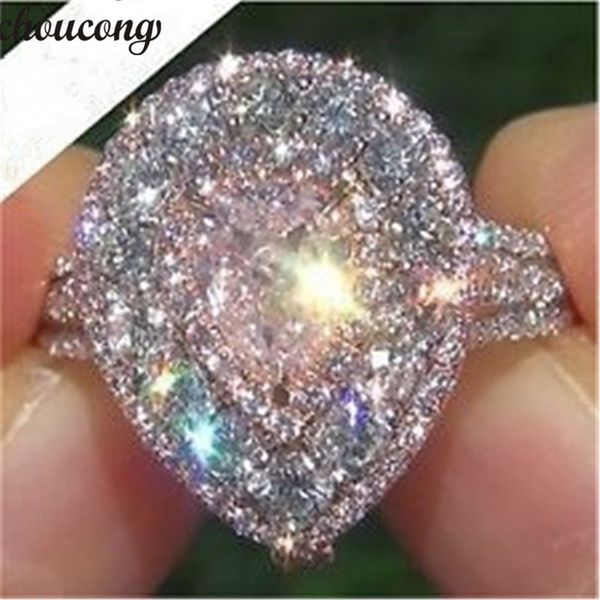 choucong water drop promise finger ring 925 sterling silver pink 5a cz engagement band rings for women party jewelry, Slivery;golden
choucong water drop promise finger ring 925 sterling silver pink 5a cz engagement band rings for women party jewelry, Slivery;golden
