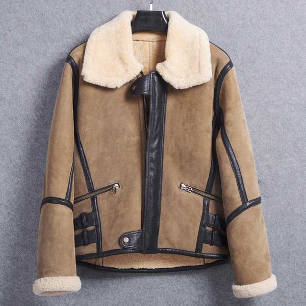 men's leather & faux jacket one genuine lapel short collar casual mens clothing winter fur coat male, Black
men's leather & faux jacket one genuine lapel short collar casual mens clothing winter fur coat male, Black