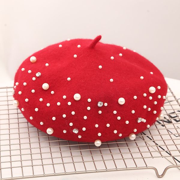 2018 new winter pearl diamond decoration knit beret ladies wool warm flat pumpkin hat bead bone fashion female women painter hat, Blue;gray
2018 new winter pearl diamond decoration knit beret ladies wool warm flat pumpkin hat bead bone fashion female women painter hat, Blue;gray