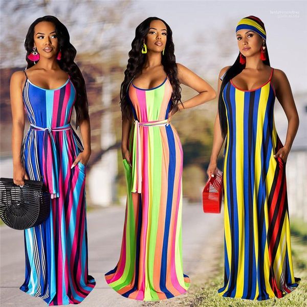 sleeveless summer dresses casual womens clothing new arrival striped womens maxi dresses with sashes, Black;gray
sleeveless summer dresses casual womens clothing new arrival striped womens maxi dresses with sashes, Black;gray