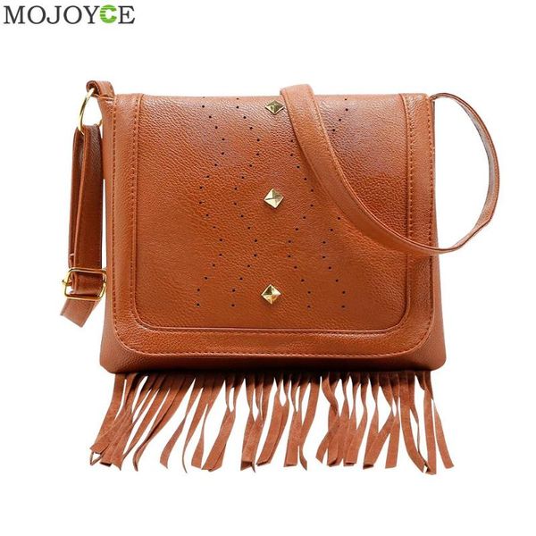 vintage women tassel shoulder crossbody bag hollow retro rivet pu leather solid color female travel messenger bags
vintage women tassel shoulder crossbody bag hollow retro rivet pu leather solid color female travel messenger bags