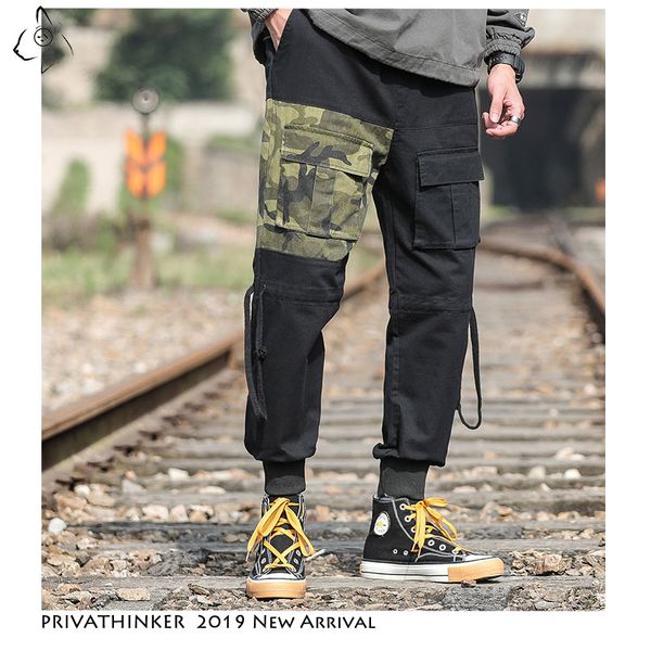 men casual patchwork cargo pants 2019 mens autumn streetwear joggers korean loose male camouflage trousers oversize, Black
men casual patchwork cargo pants 2019 mens autumn streetwear joggers korean loose male camouflage trousers oversize, Black