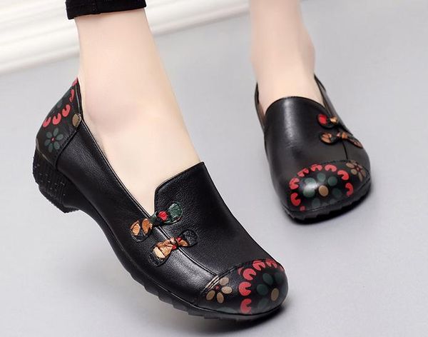 2019 women's shoes in spring and autumn with new style slope heel round head soft bottom comfort mother shoes @293, Black
2019 women's shoes in spring and autumn with new style slope heel round head soft bottom comfort mother shoes @293, Black