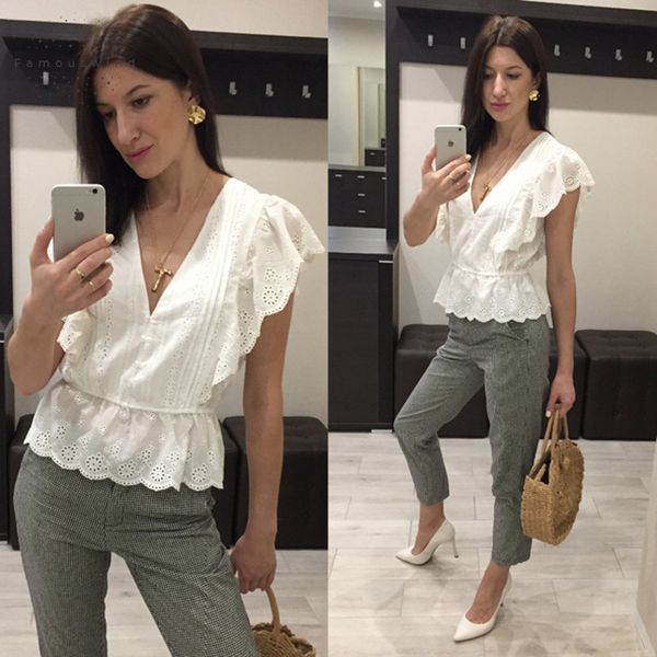 causal blouse white lace embroidery hollow out women ruffles woman blouse female elastic waist cotton
causal blouse white lace embroidery hollow out women ruffles woman blouse female elastic waist cotton