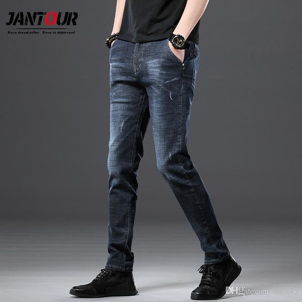 jantour brand 2019 new men's slim elastic jeans fashion business classic style blue skinny jeans denim pants trousers male t200410, Black
jantour brand 2019 new men's slim elastic jeans fashion business classic style blue skinny jeans denim pants trousers male t200410, Black