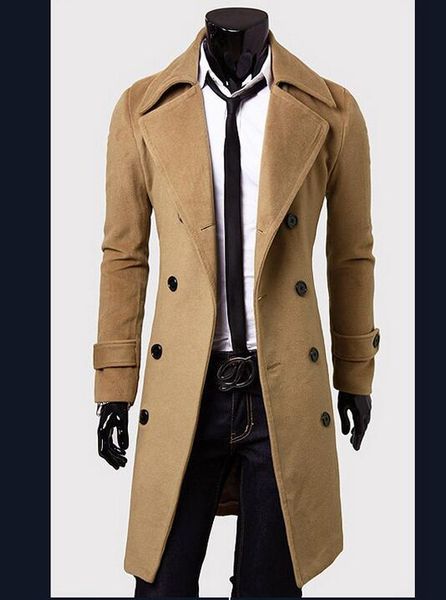 new men outwear slim stylish trench coat winter long jacket double breasted overcoat woolen coat, Black
new men outwear slim stylish trench coat winter long jacket double breasted overcoat woolen coat, Black