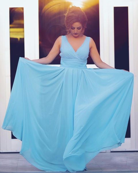 wedding party events v neck sky blue a-line pleats long prom gown bridesmaid dresses for weddings party, White;pink
wedding party events v neck sky blue a-line pleats long prom gown bridesmaid dresses for weddings party, White;pink