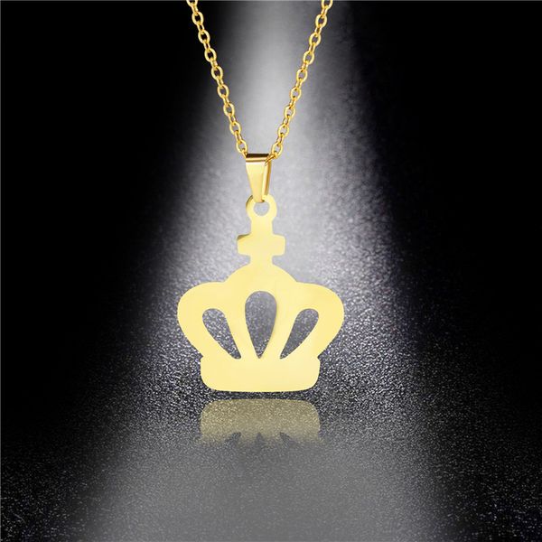 stainless steel simple necklace fashion crown pendant necklace foreign trade jewelry popular items, Silver
stainless steel simple necklace fashion crown pendant necklace foreign trade jewelry popular items, Silver