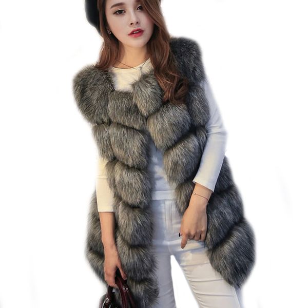 2017 winter thick warm women long fur vest luxury artificial fur coat faux vest for women women's fake ljls002, Black
2017 winter thick warm women long fur vest luxury artificial fur coat faux vest for women women's fake ljls002, Black