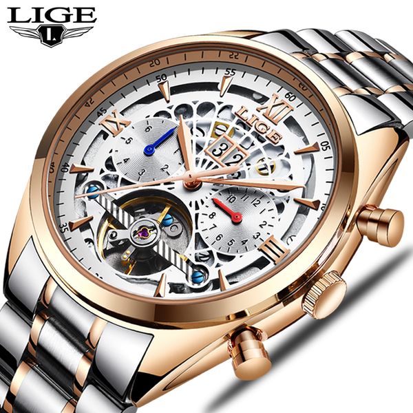 2018 lige new classic rose gold hollow mechanical watch men's waterproof stainless steel watch men watch+box, Slivery;brown
2018 lige new classic rose gold hollow mechanical watch men's waterproof stainless steel watch men watch+box, Slivery;brown