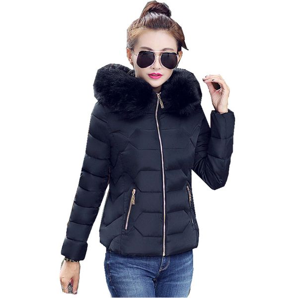 winter coat women short down jacket slim hooded coats with fur ladies thick warm cotton padded outerwear parkas plus size, Black
winter coat women short down jacket slim hooded coats with fur ladies thick warm cotton padded outerwear parkas plus size, Black