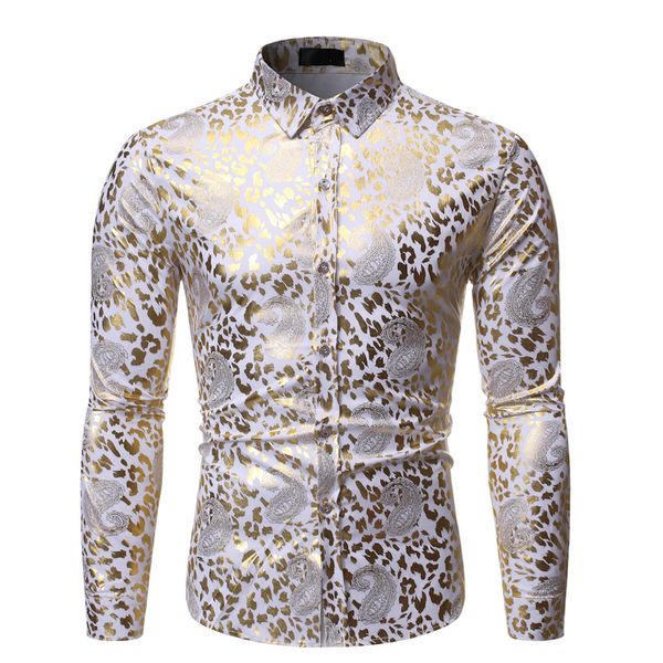 luxury white paisley bronzing print shirt men camisa masculina 2019 brand new mens dress shirts party nightclub casual shirt, White;black
luxury white paisley bronzing print shirt men camisa masculina 2019 brand new mens dress shirts party nightclub casual shirt, White;black