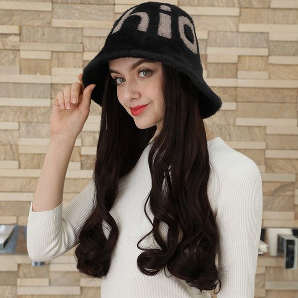 fisherman hat with wig women's long curly hair hat and wig in one suitable for all kinds of face shapes, Black
fisherman hat with wig women's long curly hair hat and wig in one suitable for all kinds of face shapes, Black