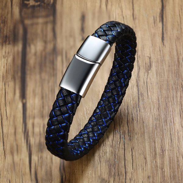 hiphop black/blue silk braided microfiber leather bracelet men stainless steel charm jewelry with magnet buckle, Golden;silver
hiphop black/blue silk braided microfiber leather bracelet men stainless steel charm jewelry with magnet buckle, Golden;silver