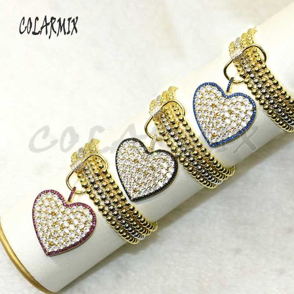 link, chain 3pcs big heart charm bracelets 4 strands beaded bracelet cubic zircon jewelry accessories gift for women 50420, Black
link, chain 3pcs big heart charm bracelets 4 strands beaded bracelet cubic zircon jewelry accessories gift for women 50420, Black