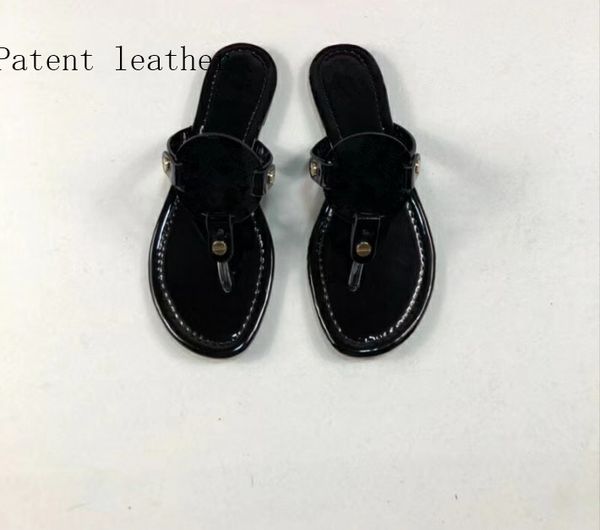 Patent leather Miller Sandals Women's Leather Flip-Flops Miller Slippers TB Sandals Miller Clip toe sandals 35 colour SIZE 35-43