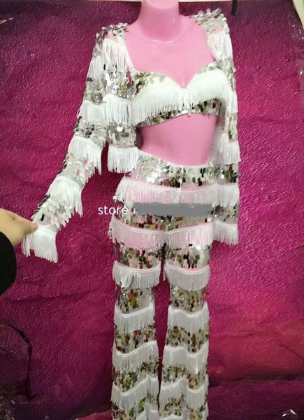 white tassel bright sequins mesh bra jack pants 3 pieces set female singer dance costume women nightclub prom party outfit, Black;red
white tassel bright sequins mesh bra jack pants 3 pieces set female singer dance costume women nightclub prom party outfit, Black;red