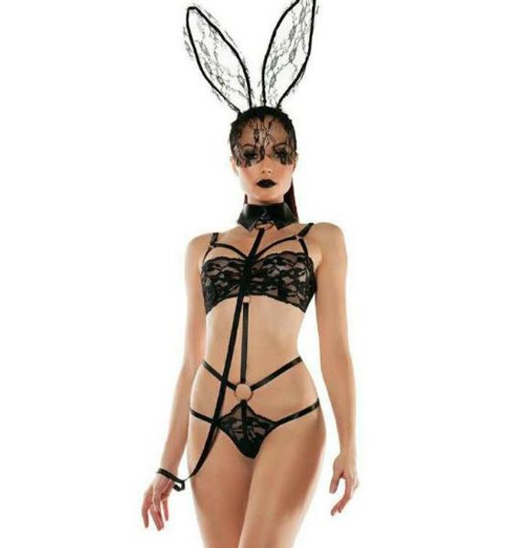 designer women set bunny girl lace perspective three point type underwear womens underwear, Black;white
designer women set bunny girl lace perspective three point type underwear womens underwear, Black;white