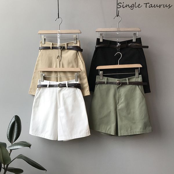 summer wide leg shorts women preppy style causal loose shorts with belt classic high waist green female ladies for women, White;black
summer wide leg shorts women preppy style causal loose shorts with belt classic high waist green female ladies for women, White;black