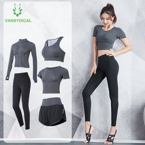 vansydical new yoga set women fitness sport suit gym sportswear outfit stretchy quick dry running workout clothing 5pcs/set, White;red
vansydical new yoga set women fitness sport suit gym sportswear outfit stretchy quick dry running workout clothing 5pcs/set, White;red