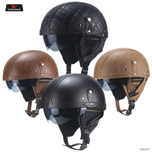 wosawe motorcycle motorbike rider half open face pu leather helmet visor with collar vintage motocross motorbike moto helmet
wosawe motorcycle motorbike rider half open face pu leather helmet visor with collar vintage motocross motorbike moto helmet