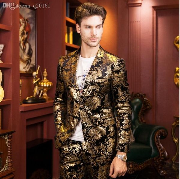 senior designer gold print suit 2016 fashion golden coat brand wedding suit cultivate one's morality men's autumn winter jacket, White;black
senior designer gold print suit 2016 fashion golden coat brand wedding suit cultivate one's morality men's autumn winter jacket, White;black